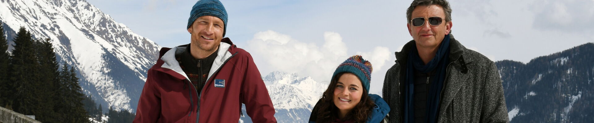 Hans Sigl, Ronja Forcher und Heiko Ruprecht in "Der Bergdoktor" auf Heimatkanal